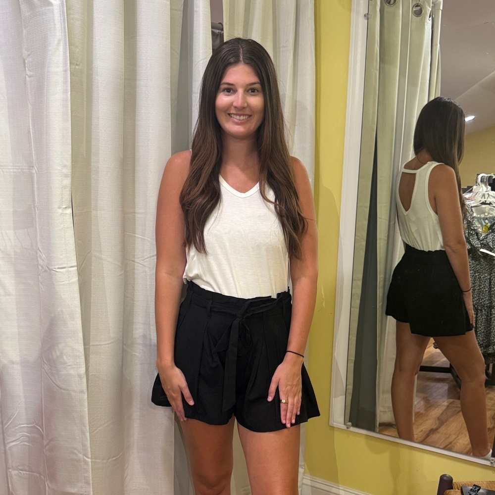 Elegant Black High Waist Women's Shorts